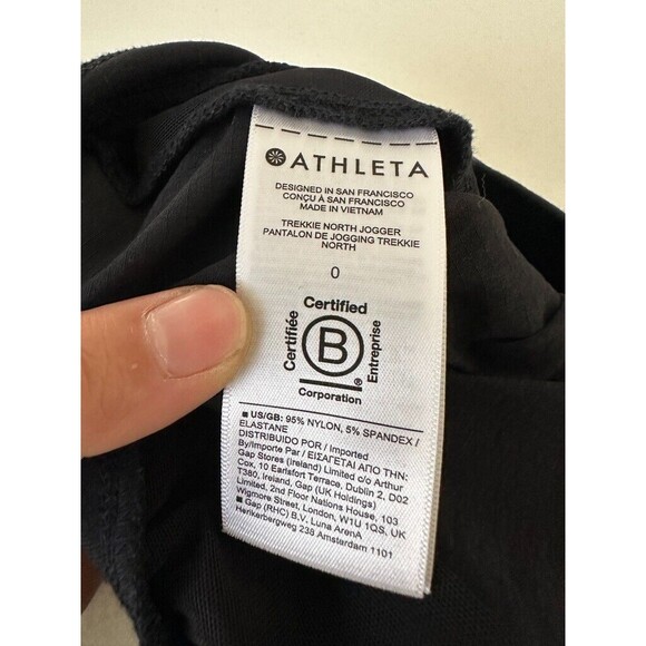 Athleta Trekkie North Jogger Pants Black Tapered Athleisure Drawstring Women's 0 - Picture 8 of 9